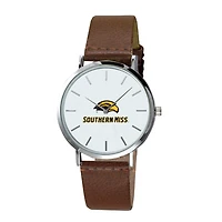 Men's  Brown Southern Miss Golden Eagles Plexus Leather Watch