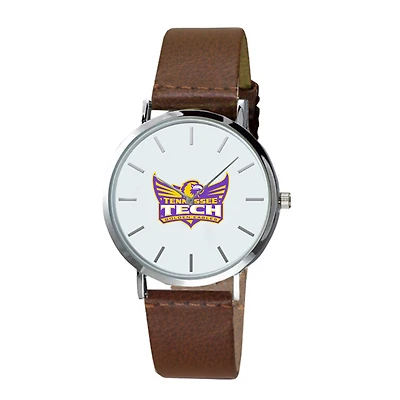 Men's  Brown Tennessee Tech Golden Eagles Plexus Leather Watch