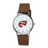 Men's  Brown Western Kentucky Hilltoppers Plexus Leather Watch