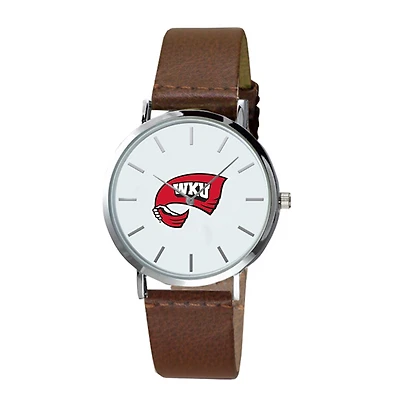 Men's  Brown Western Kentucky Hilltoppers Plexus Leather Watch
