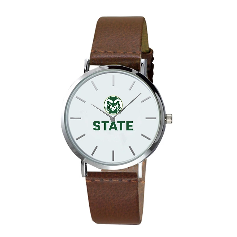 Men's  Brown Colorado State Rams Plexus Leather Watch