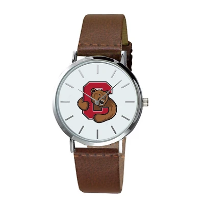 Men's  Brown Cornell Big Red Plexus Leather Watch