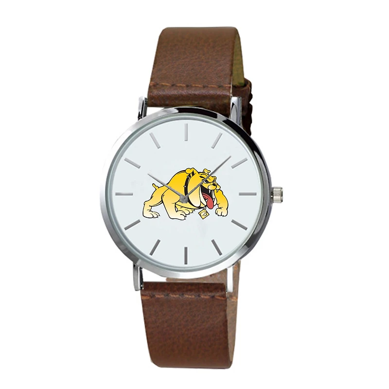 Men's  Brown Bowie State Bulldogs Plexus Leather Watch