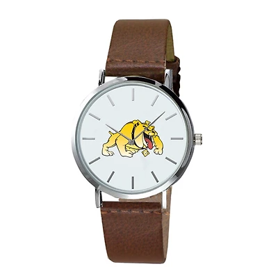 Men's  Brown Bowie State Bulldogs Plexus Leather Watch
