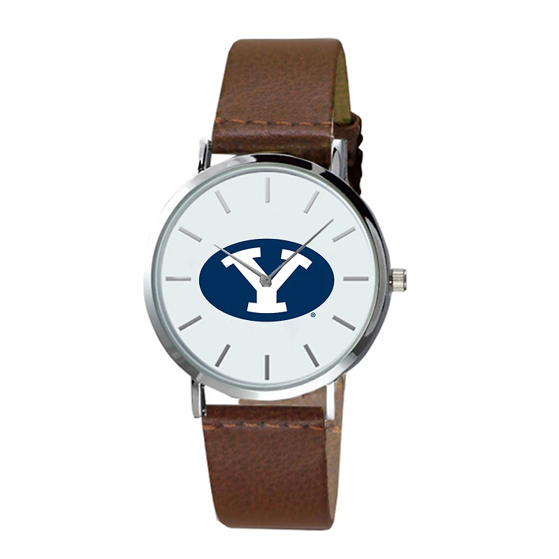 Men's  Brown BYU Cougars Plexus Leather Watch