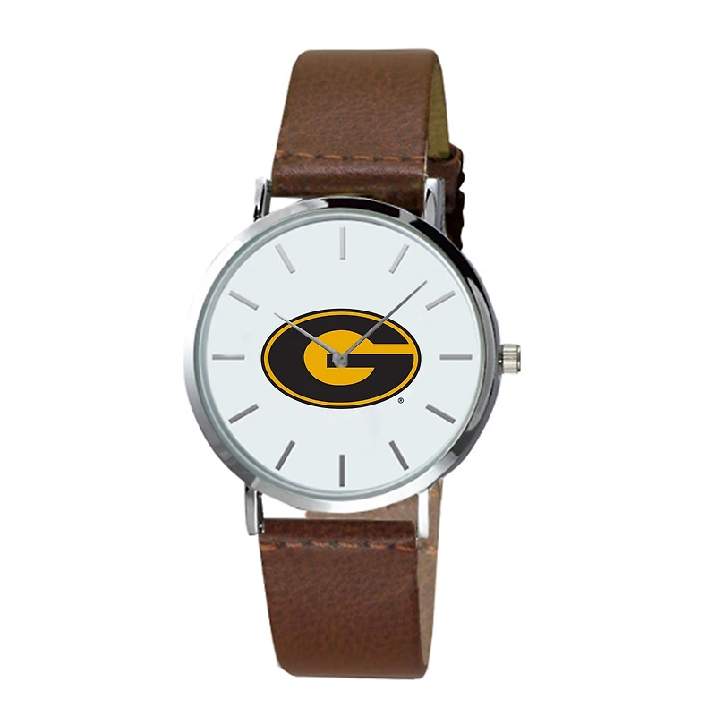 Men's  Brown Grambling Tigers Plexus Leather Watch
