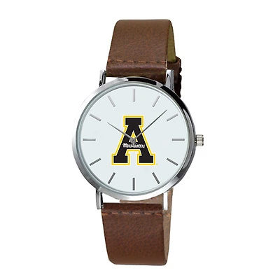 Men's  Brown Appalachian State Mountaineers Plexus Leather Watch