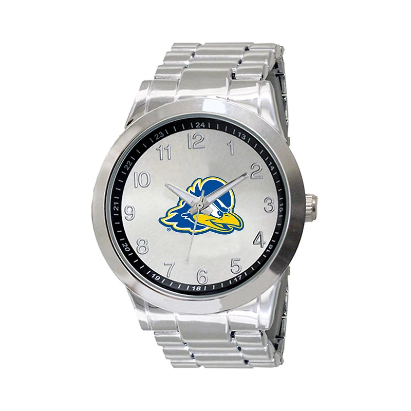 Men's Silver Delaware Fightin' Blue Hens Integris Stainless Steel Watch