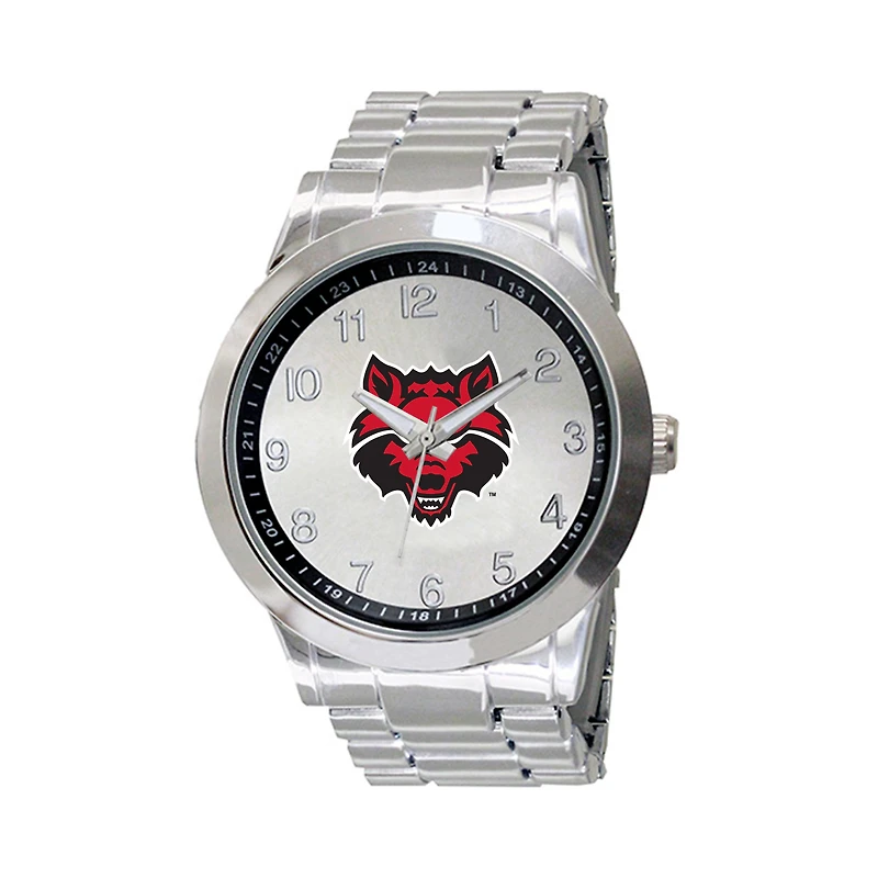 Men's Silver Arkansas State Red Wolves Integris Stainless Steel Watch