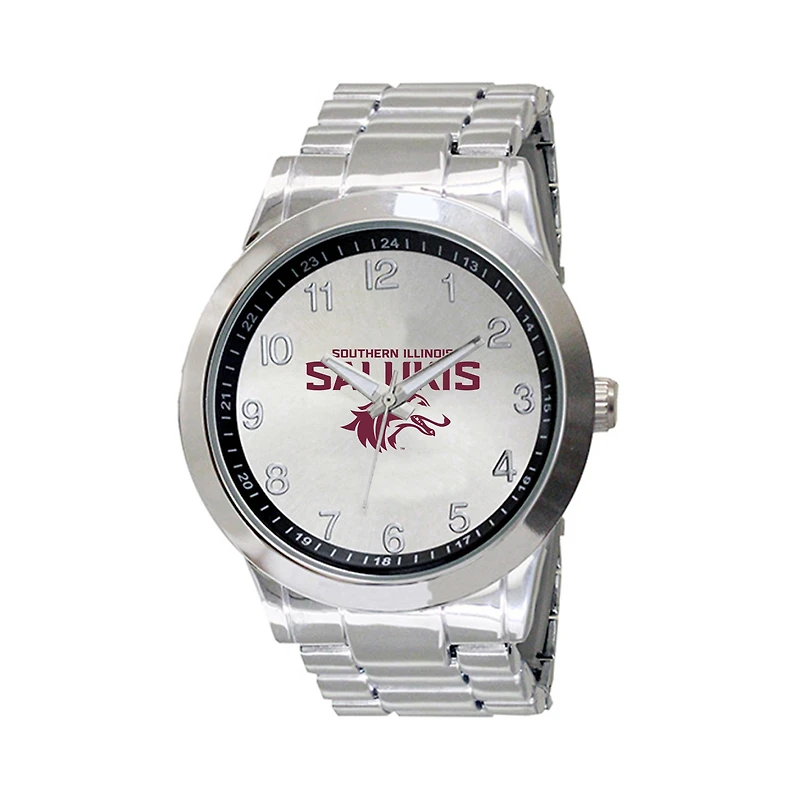 Men's  Silver Southern Illinois Salukis Integris Stainless Steel Watch