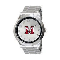 Men's  Silver Miami University RedHawks Integris Stainless Steel Watch