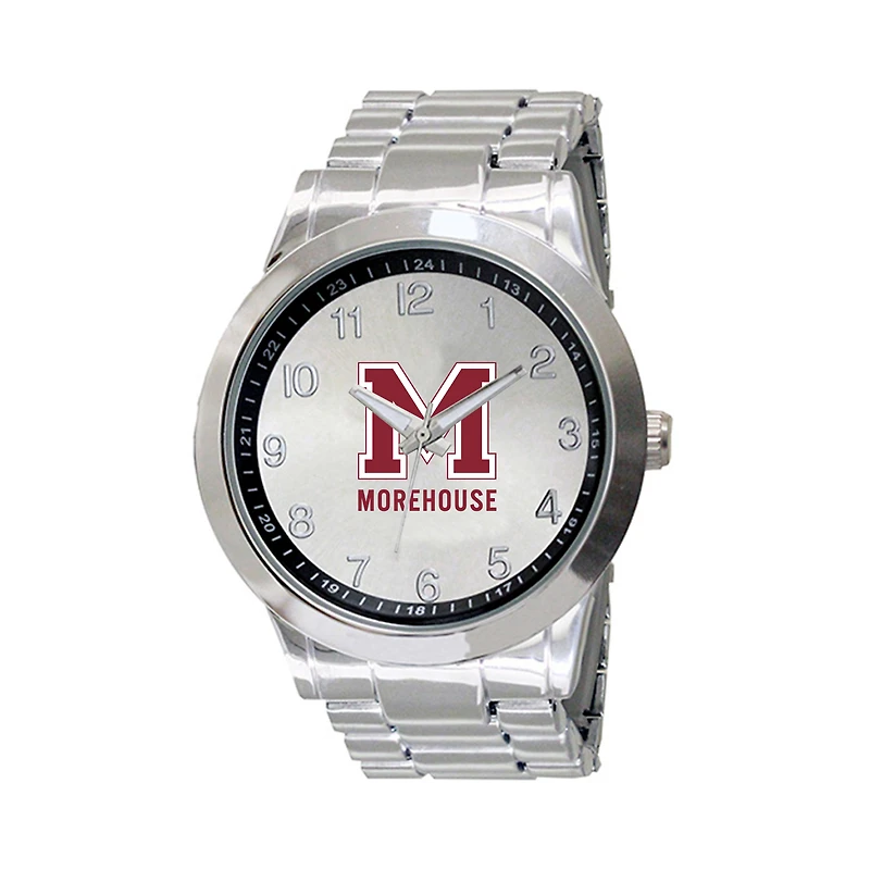 Men's  Silver Morehouse Maroon Tigers Integris Stainless Steel Watch