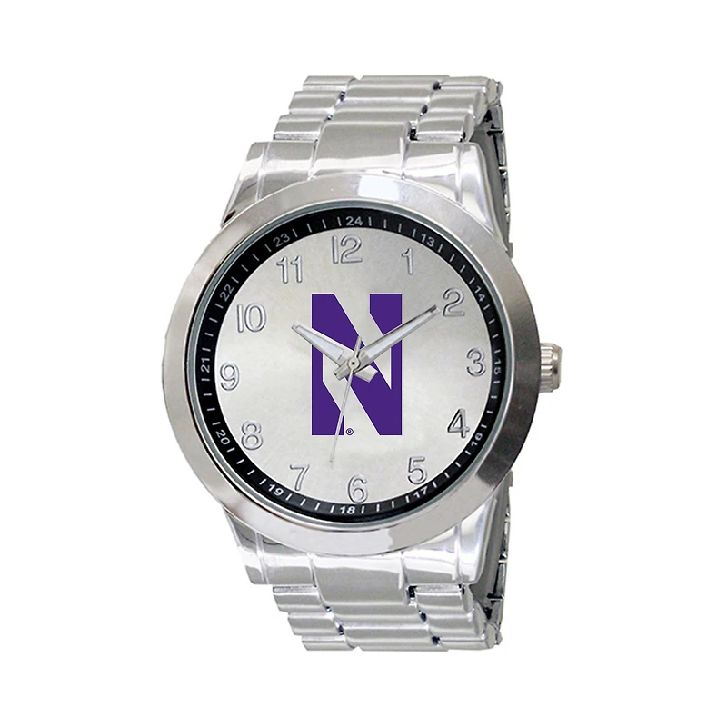 Men's Silver Northwestern Wildcats Integris Stainless Steel Watch