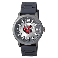 Men's  Black Arkansas State Red Wolves Enigma Silicone Strap Watch