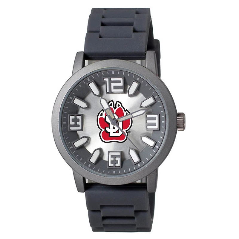 Men's Black South Dakota Coyotes Enigma Silicone Strap Watch