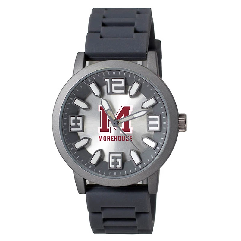 Men's Black Morehouse Maroon Tigers Enigma Silicone Strap Watch
