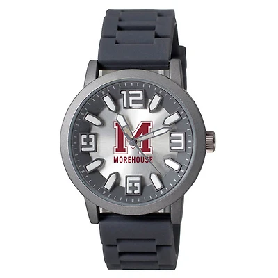 Men's Black Morehouse Maroon Tigers Enigma Silicone Strap Watch