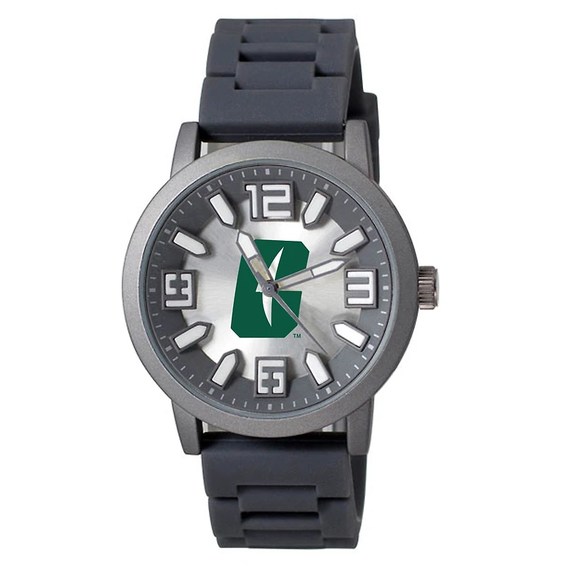 Men's Black Charlotte 49ers Enigma Silicone Strap Watch