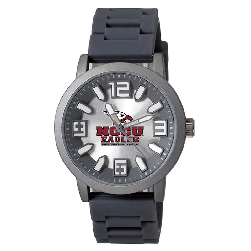 Men's Black North Carolina Central Eagles Enigma Silicone Strap Watch