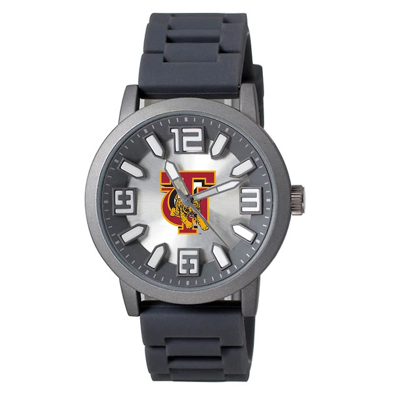Men's Black Tuskegee Golden Tigers Enigma Silicone Strap Watch