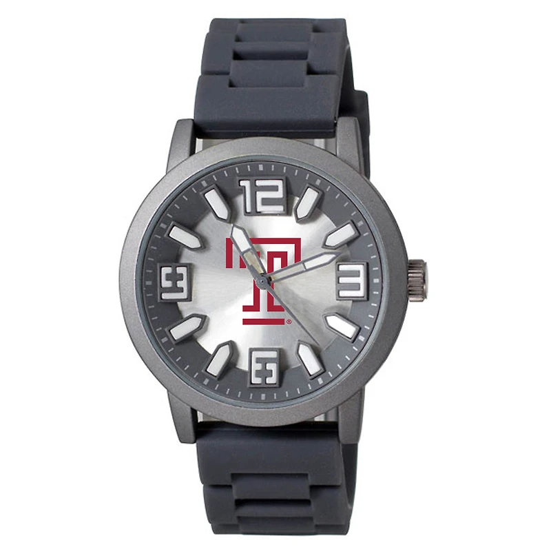 Men's Black Temple Owls Enigma Silicone Strap Watch