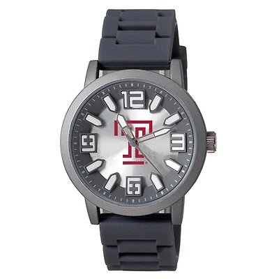 Men's Black Temple Owls Enigma Silicone Strap Watch
