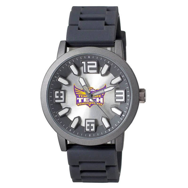 Men's Black Tennessee Tech Golden Eagles Enigma Silicone Strap Watch