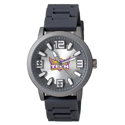 Men's Black Tennessee Tech Golden Eagles Enigma Silicone Strap Watch
