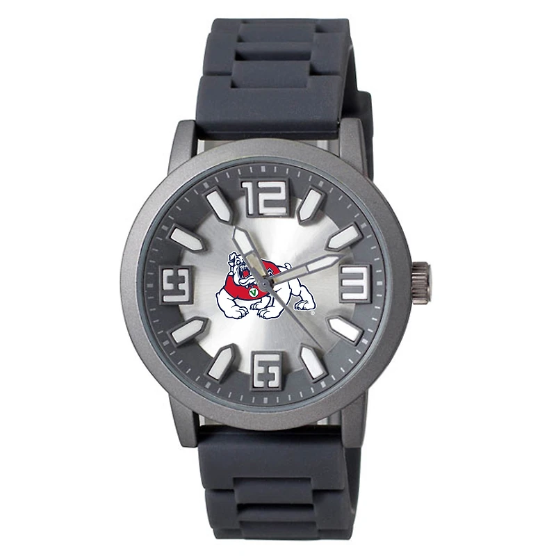 Men's Black Fresno State Bulldogs Enigma Silicone Strap Watch