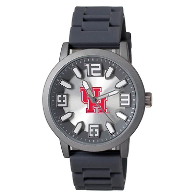 Men's Black Houston Cougars Enigma Silicone Strap Watch