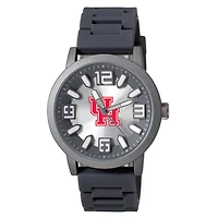 Men's  Black Houston Cougars Enigma Silicone Strap Watch