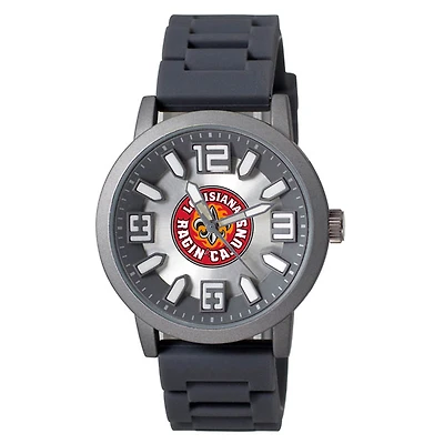 Men's Black Louisiana Ragin' Cajuns Enigma Silicone Strap Watch
