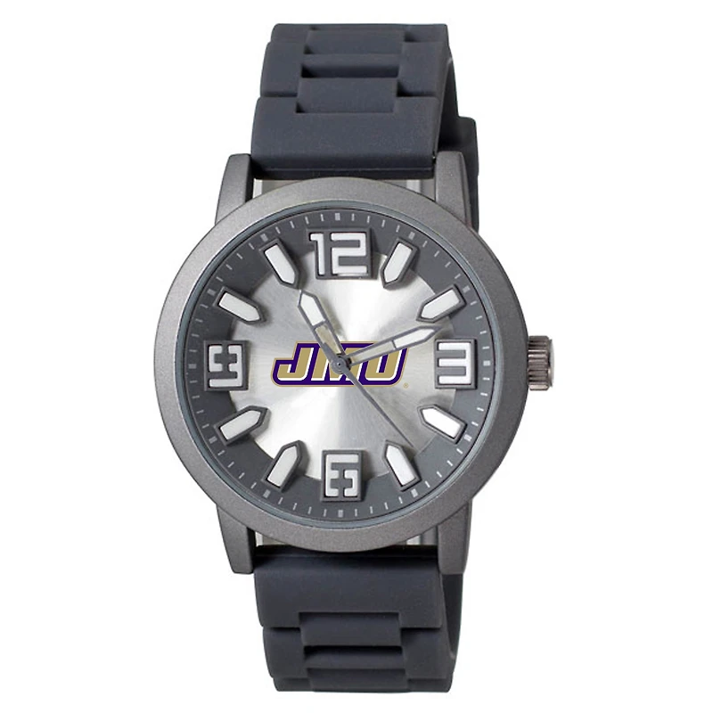 Men's Black James Madison Dukes Enigma Silicone Strap Watch