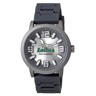 Men's Black Loyola Greyhounds Enigma Silicone Strap Watch