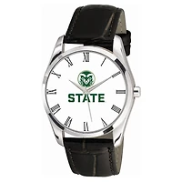 Men's  Black Colorado State Rams Berkeley Leather Watch