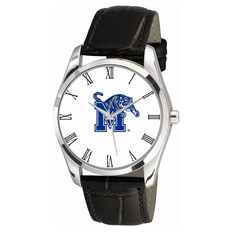 Men's  Black Memphis Tigers Berkeley Leather Watch