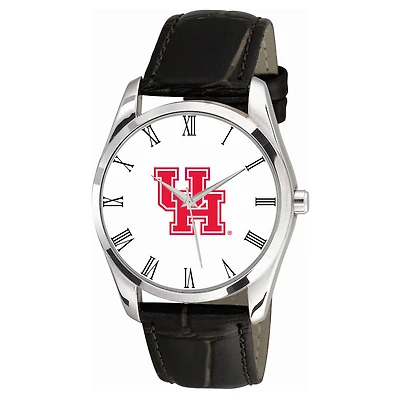 Men's  Black Houston Cougars Berkeley Leather Watch