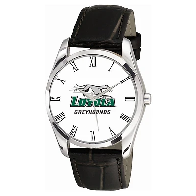 Men's  Black Loyola Greyhounds Berkeley Leather Watch