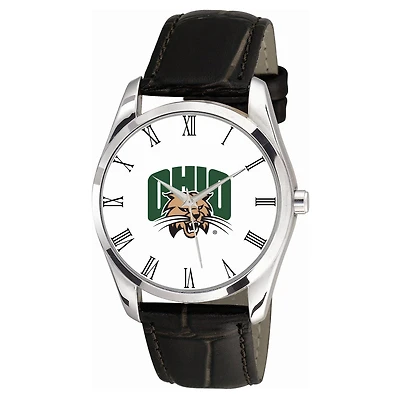 Men's Black Ohio Bobcats Berkeley Leather Watch