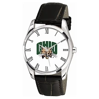Men's  Black Ohio Bobcats Berkeley Leather Watch