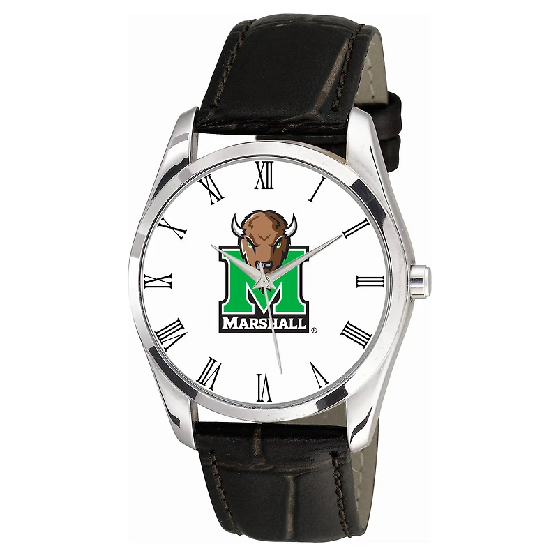 Men's Black Marshall Thundering Herd Berkeley Leather Watch