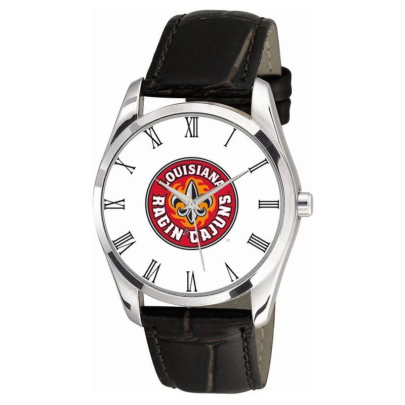 Men's Black Louisiana Ragin' Cajuns Berkeley Leather Watch