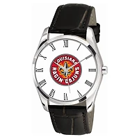 Men's  Black Louisiana Ragin' Cajuns Berkeley Leather Watch