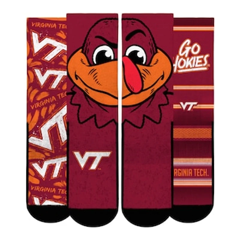 Youth Rock Em Socks  Virginia Tech Hokies Fan Favorite Three-Pack Crew Sock Set