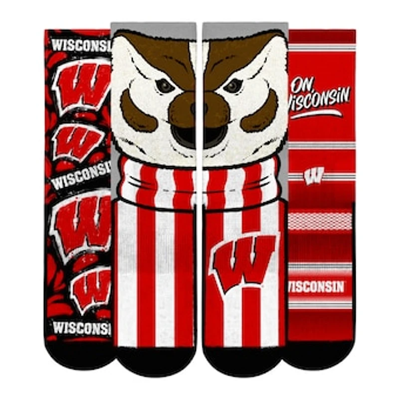 Youth Rock Em Socks  Wisconsin Badgers Fan Favorite Three-Pack Crew Sock Set