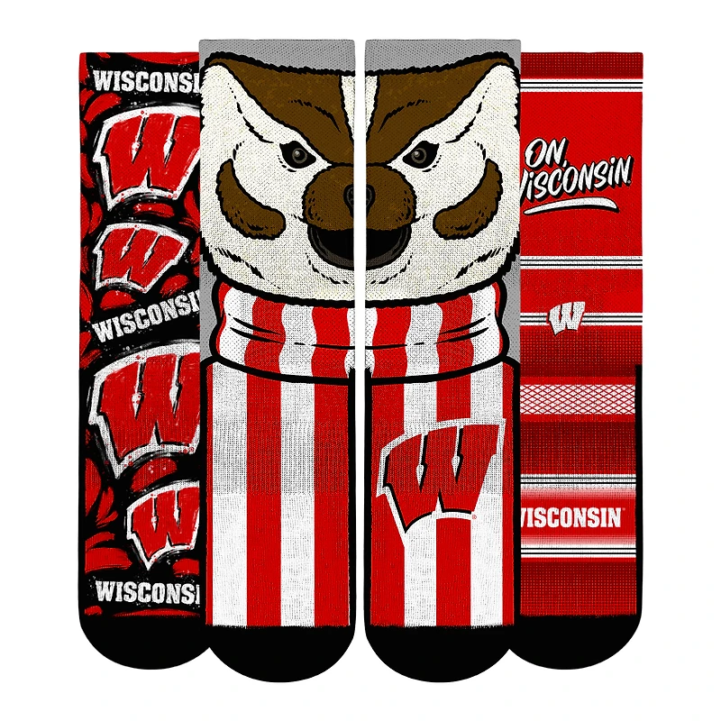Youth Rock Em Socks  Wisconsin Badgers Fan Favorite Three-Pack Crew Sock Set