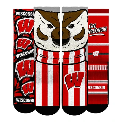 Youth Rock Em Socks  Wisconsin Badgers Fan Favorite Three-Pack Crew Sock Set