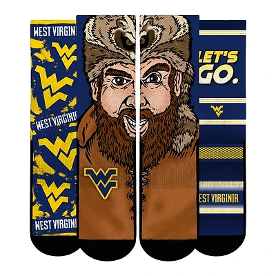Youth Rock Em Socks  West Virginia Mountaineers Fan Favorite Three-Pack Crew Sock Set