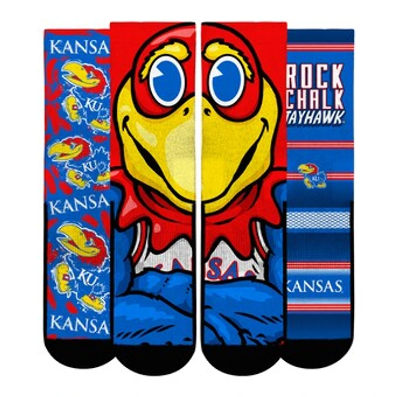 Youth Rock Em Socks  Kansas Jayhawks Fan Favorite Three-Pack Crew Sock Set