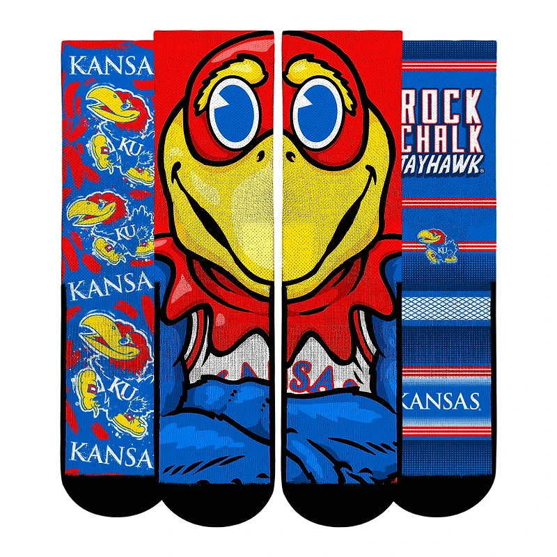 Youth Rock Em Socks  Kansas Jayhawks Fan Favorite Three-Pack Crew Sock Set